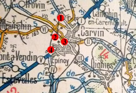 Carvin - Réseau ferroviaire de la Compagnie des mines de Carvin vers 1920