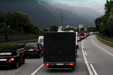 Asphalt highway obstacle photo