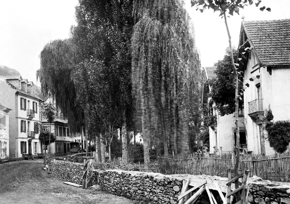 Casino de Lés amb arbres al costat Restored