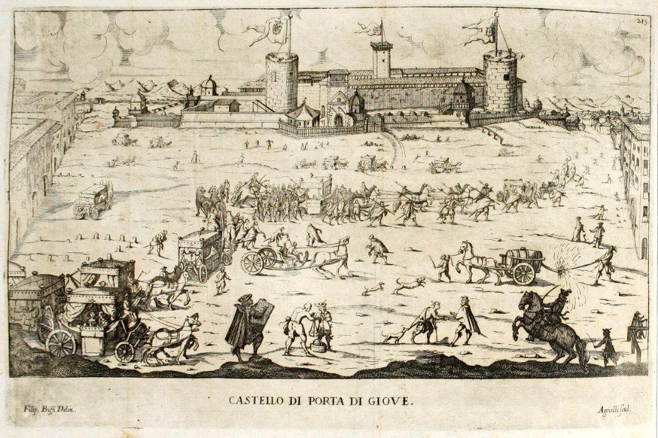Castello di Porta di Giove incisione di Federico Agnelli