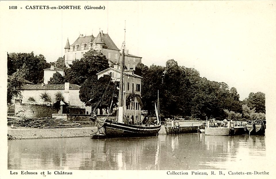 Castets-en-Dorthe - Ecluses et le château 1d