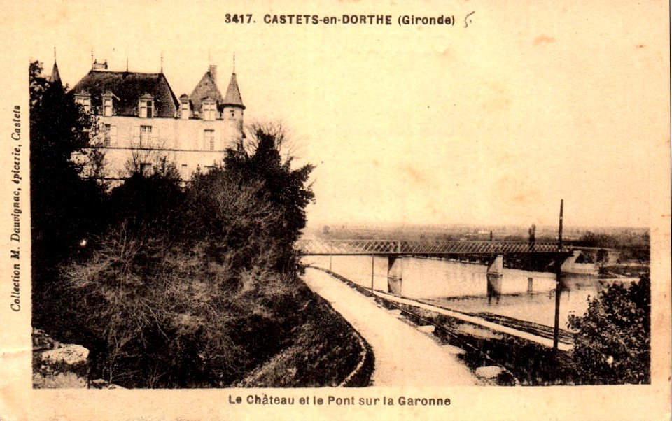 Castets-en-Dorthe - château du Hamel et le pont