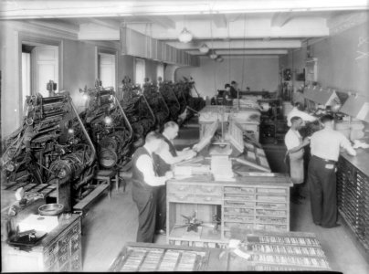 Catalog card printing in the Library of Congress, Washington, D.C. LCCN2011647049