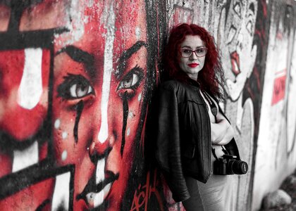Graffiti red portrait