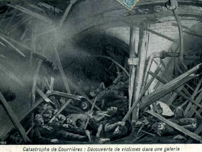 Catastrophe de Courrières - Découverte de victimes dans une galerie