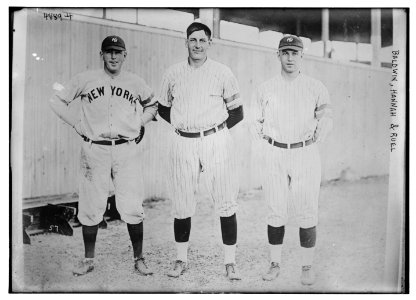 Catchers Earl Baldwin, Truck Hannah, Muddy Ruel, New York AL (baseball) LCCN2014708759