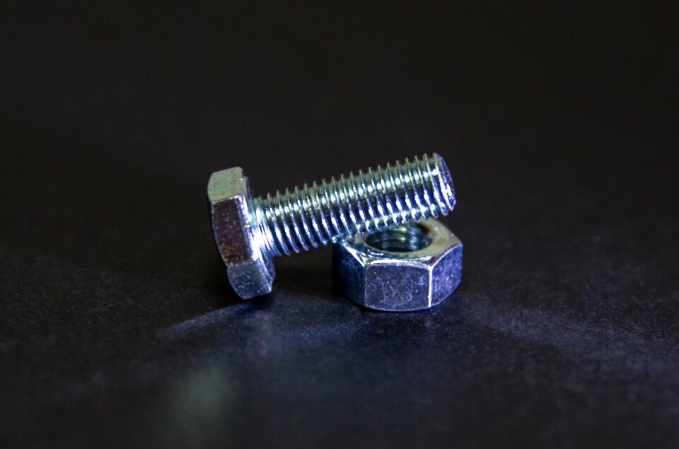 Screw metallic shiny