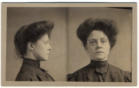 Catherine O'Neill, mug shot, facing front and to her left LCCN2006680255