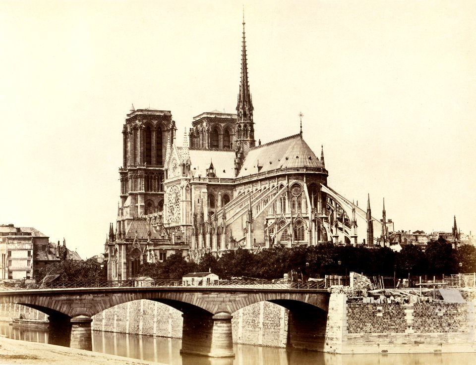 Cathédrale Notre-Dame de Paris, east facade by Édouard Baldus c1860s