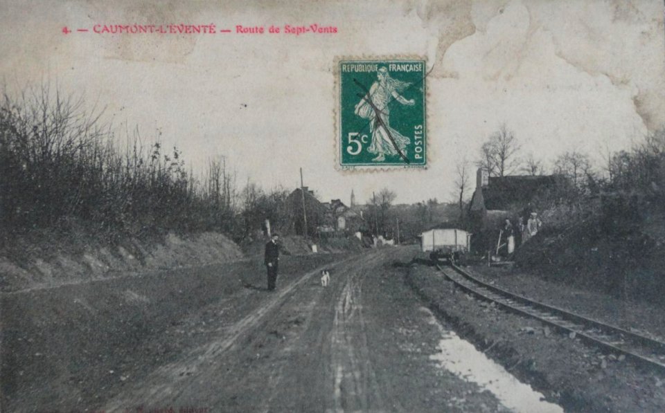 Caumont-l'Éventé - Route de Sept-Vents – Wagon voie étroite de réseau des Chemins de fer du Calvados