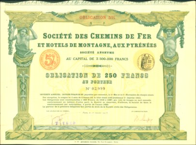 CdF et Hotels de Montagne, aux Pyrénées 1913