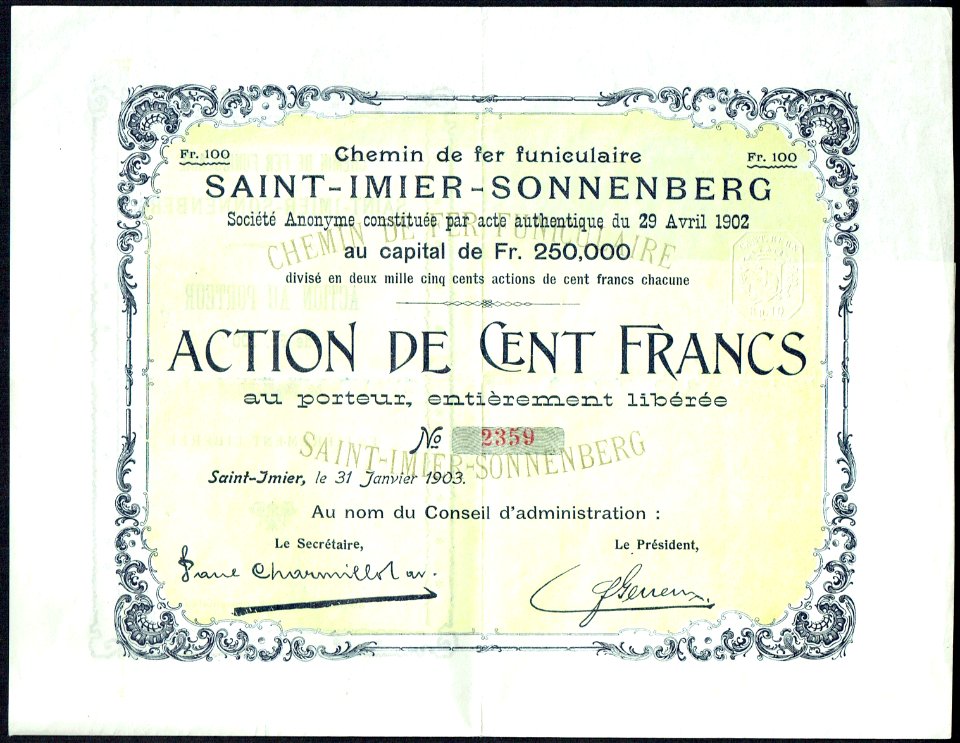 CdF Funiculaire Saint-Imier-Sonnenberg 1903