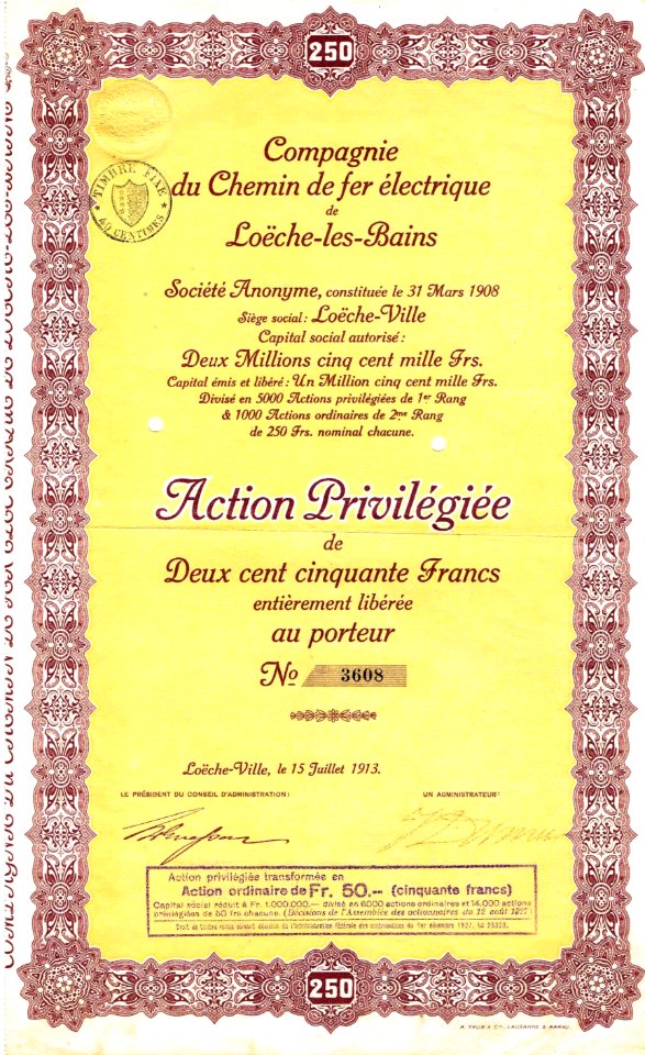 CdF électrique de Loëche-les-Bains 1913