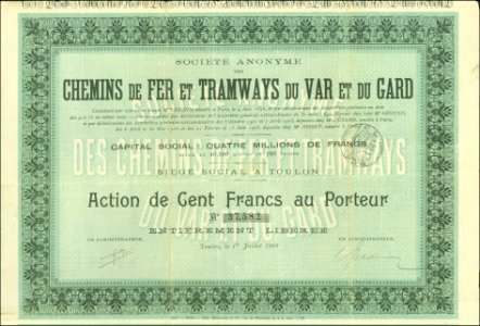 CdF et Tramways du Var et du Gard 1908