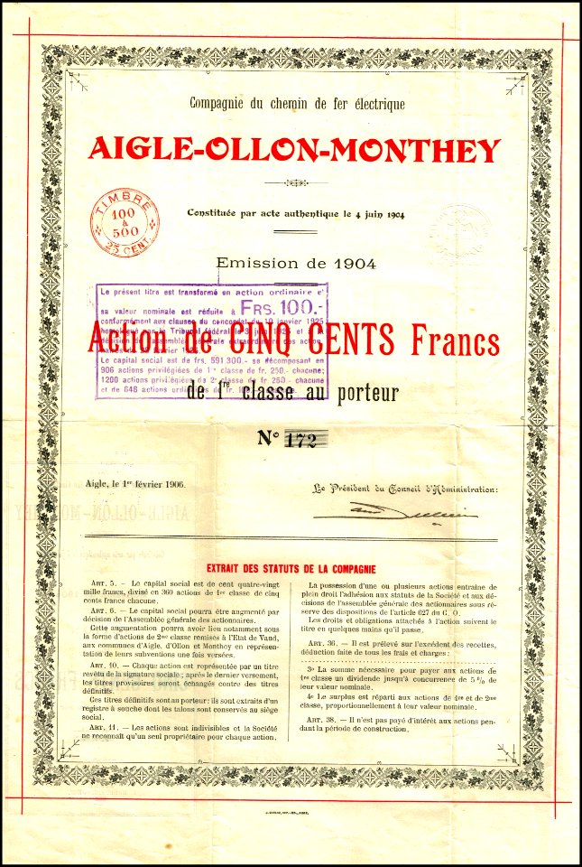 CdF électrique Aigle-Ollon-Monthey 1906