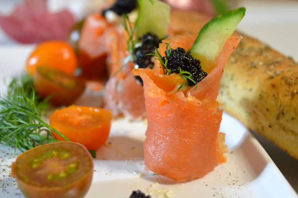 Canapes food brown smoke
