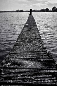 Decay black and white lake