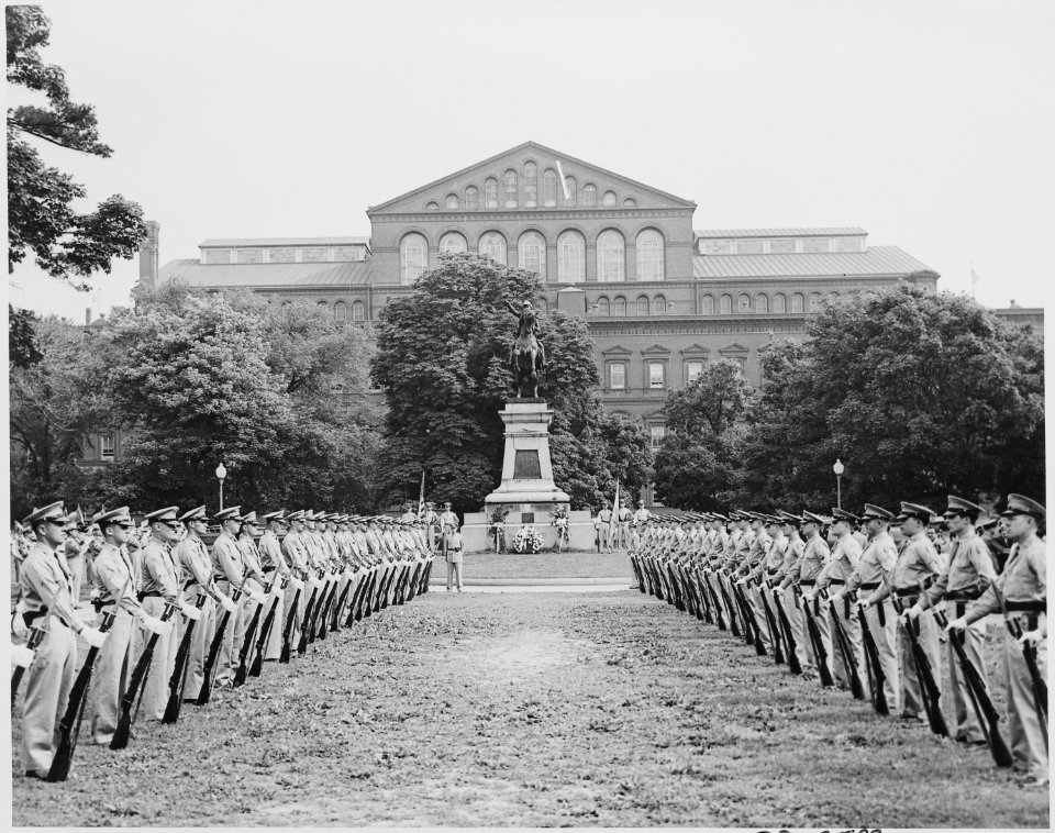 Ceremony at statue of South American patriot San Martin in Washington, D. C. President Truman is not present at the... - NARA - 199743