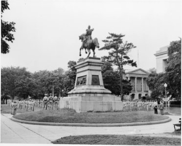 Ceremony at statue of South American patriot San Martin in Washington, D. C. President Truman was not at the... - NARA - 199735 photo