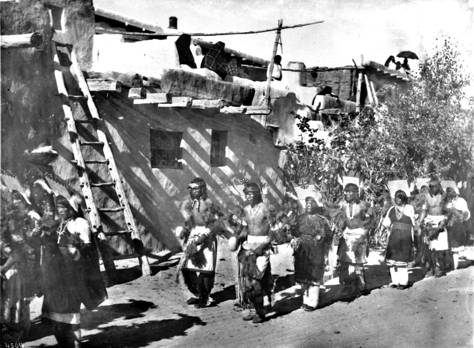 Ceremony of the fiesta de San Esteban, Acoma Pueblo, 1886 (CHS-4504)