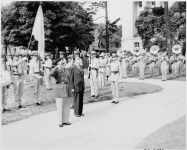 Ceremony at the statue of South American patriot San Martin in Washington, D. C. President Truman is not present at... - NARA - 199742 photo