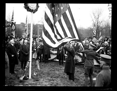 Ceremony; at left, John W. Weeks and Warren Harding. Washington, D.C. LCCN2016891325
