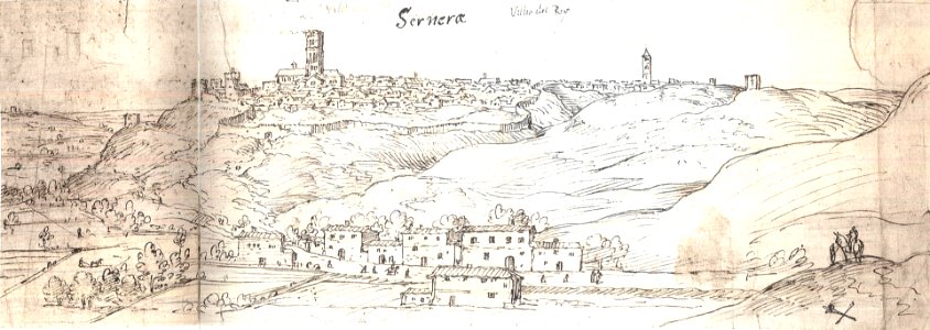 Cervera, la Segarra, 1563. Vista d'Antoni van den Wijngaerde