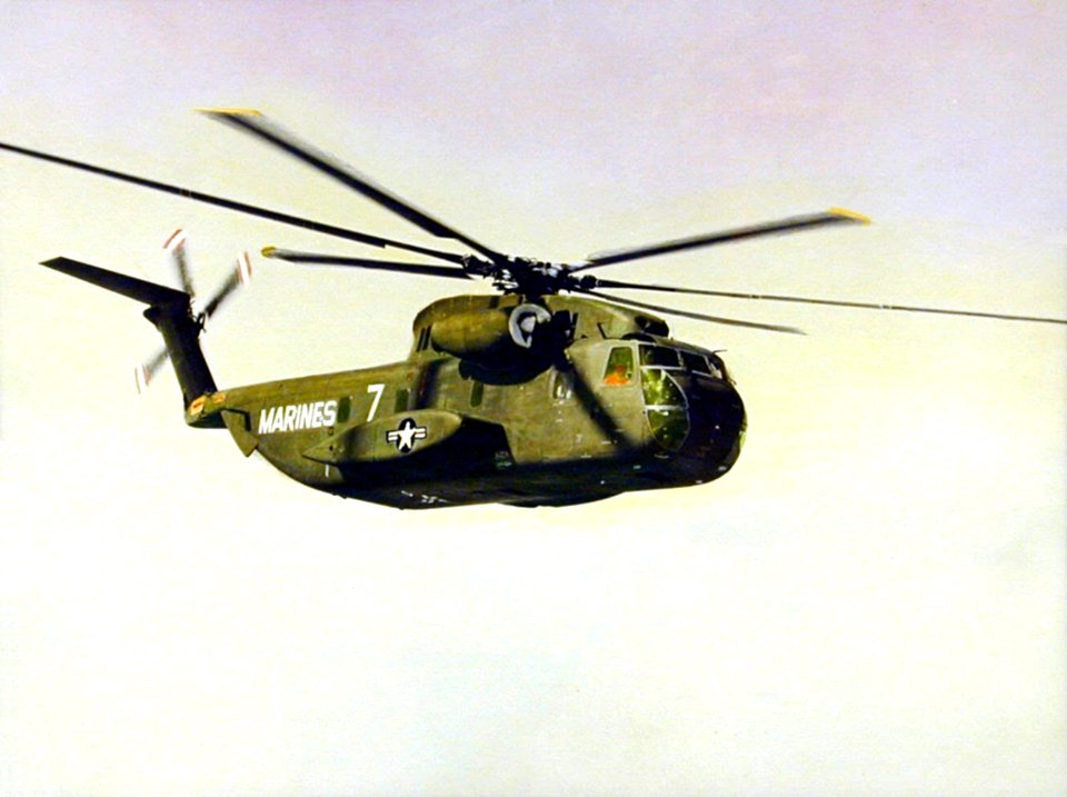 CH-53A USMC in flight in the 1960s