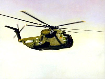 CH-53A USMC in flight in the 1960s