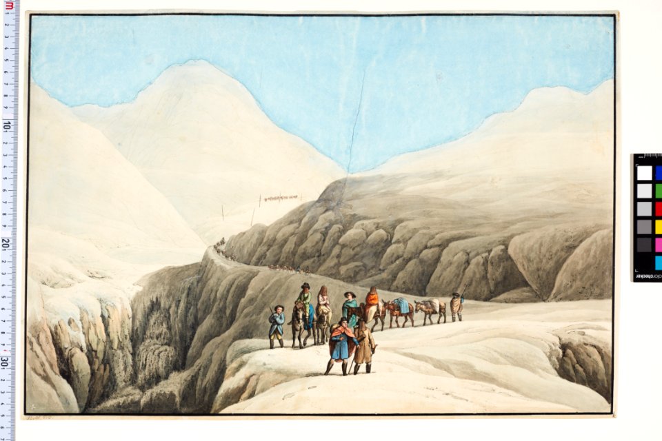 CH-NB - -Grande roûte au Mont St. Gotthard, en Suisse, non loin de l'Hospice- - Grafiken Orts- und Landschaftsansichten - GS-GRAF-ANSI-TI-74