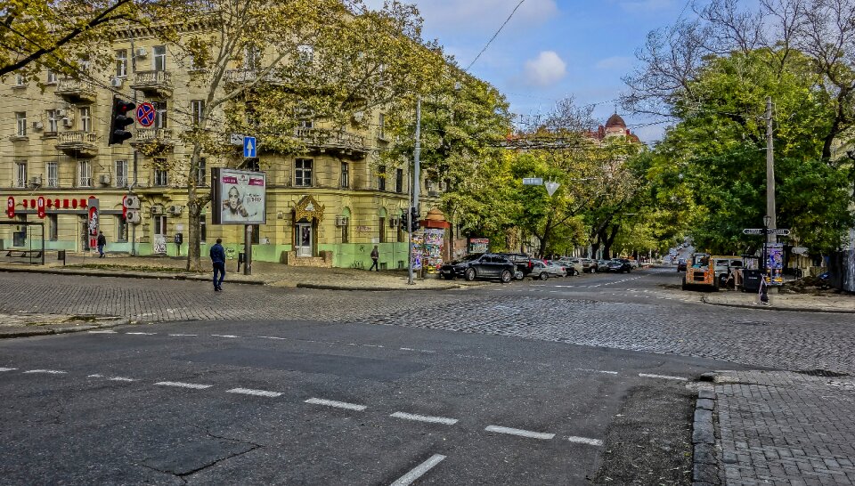 Street asphalt building photo