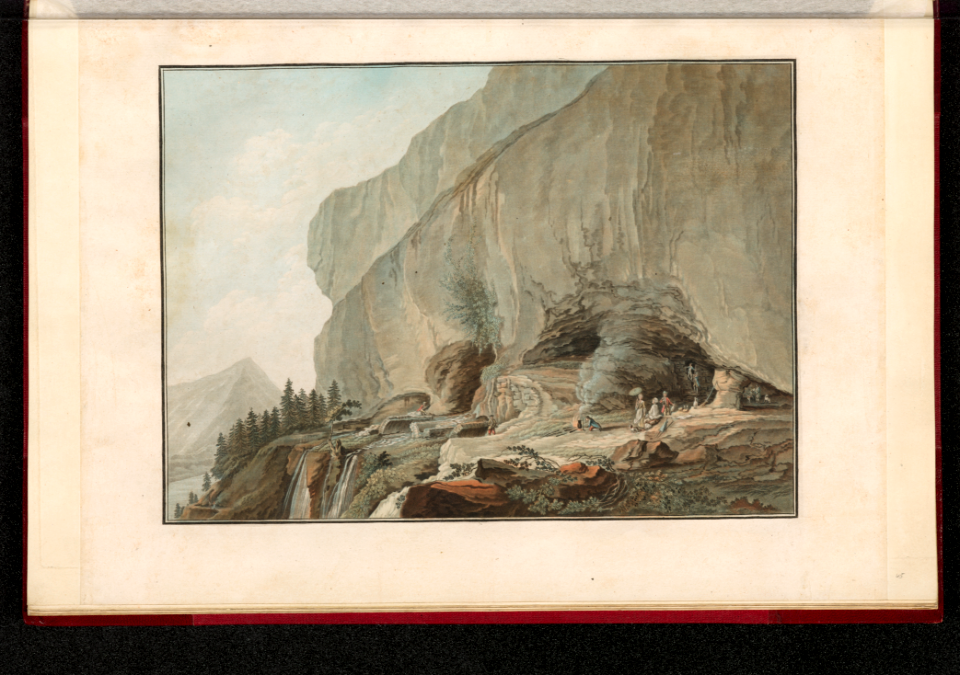 CH-NB - -Vue de la Caverne de Saint Beat sur le Lac de Thun- - Collection Gugelmann - GS-GUGE-219-123