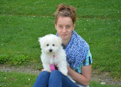 Puppy complicity tenderness affection portrait