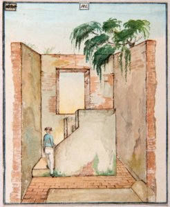 Collectie NMvWereldculturen, RV-1403-3650, Waterverfschildering- Tekening, Mr Adrianus Johannes Bik, voor 1872