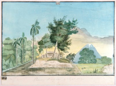 Collectie NMvWereldculturen, RV-1403-3647, Waterverfschildering- Tekening, Mr Adrianus Johannes Bik, voor 1872
