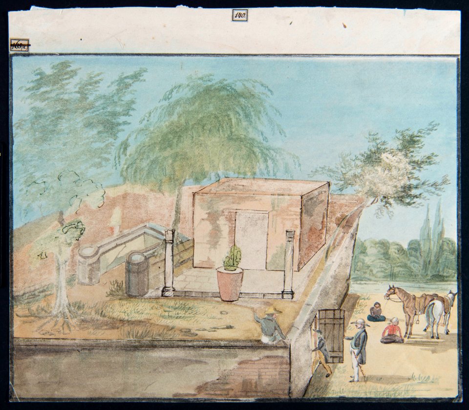 Collectie NMvWereldculturen, RV-1403-3649, Waterverfschildering- Tekening, Mr Adrianus Johannes Bik, voor 1872