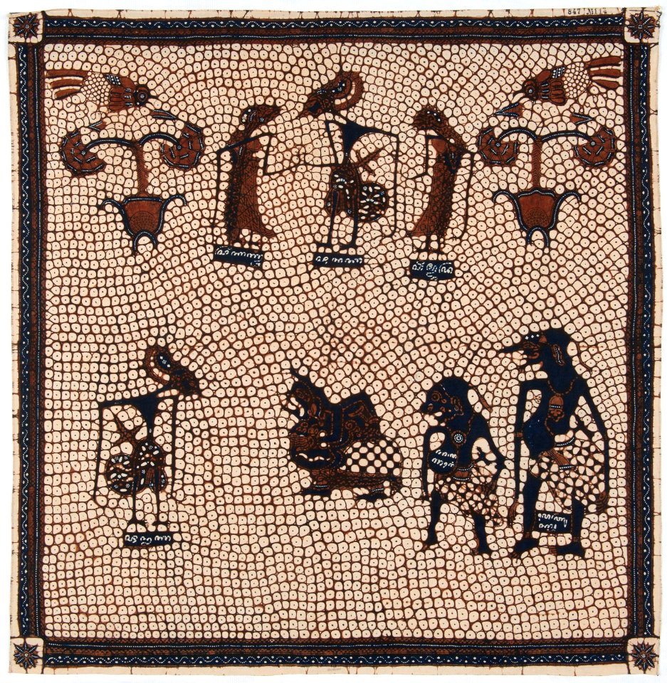 Collectie NMvWereldculturen, RV-847-114, Batikpatroon, 'Gringsing wayang', voor 1891