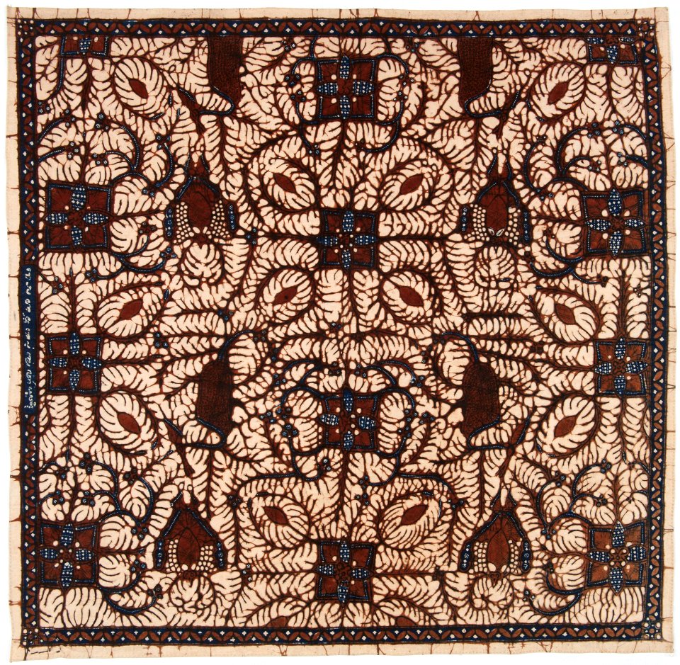 Collectie NMvWereldculturen, RV-847-73, Batikpatroon, 'Batikpatroon met floraal patroon', voor 1891