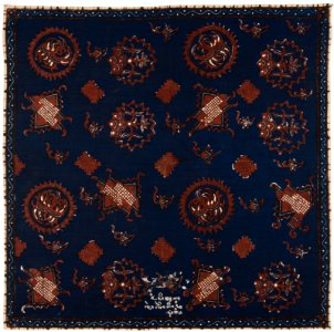 Collectie NMvWereldculturen, RV-847-97, Batikpatroon, 'Stofstaal met Peksi kurung patroon', voor 1891