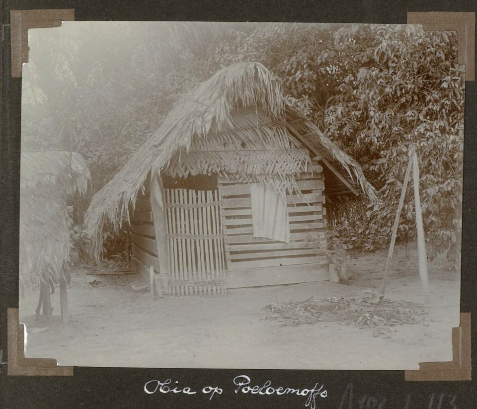 Collectie NMvWereldculturen, RV-A102-1-113, 'Obia op Poeloemoffo'. Foto- G.M. Versteeg, 1903-1904
