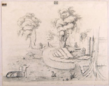 Collectie NMvWereldculturen, RV-1403-3648, Potloodtekening- Tekening, Mr Adrianus Johannes Bik, voor 1872