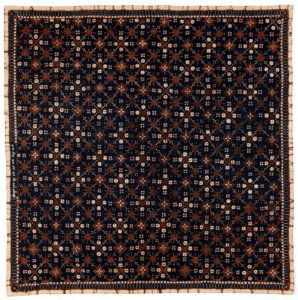 Collectie NMvWereldculturen, RV-847-1, Batikpatroon, 'Stofstaal met Nagasari patroon', voor 1891