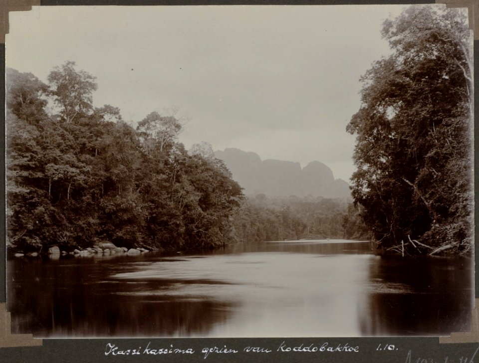 Collectie NMvWereldculturen, RV-A103-1-116, 'Kassikassima gezien van Koddobakkoe'. Foto- G.M. Versteeg, 1 oktober 1904