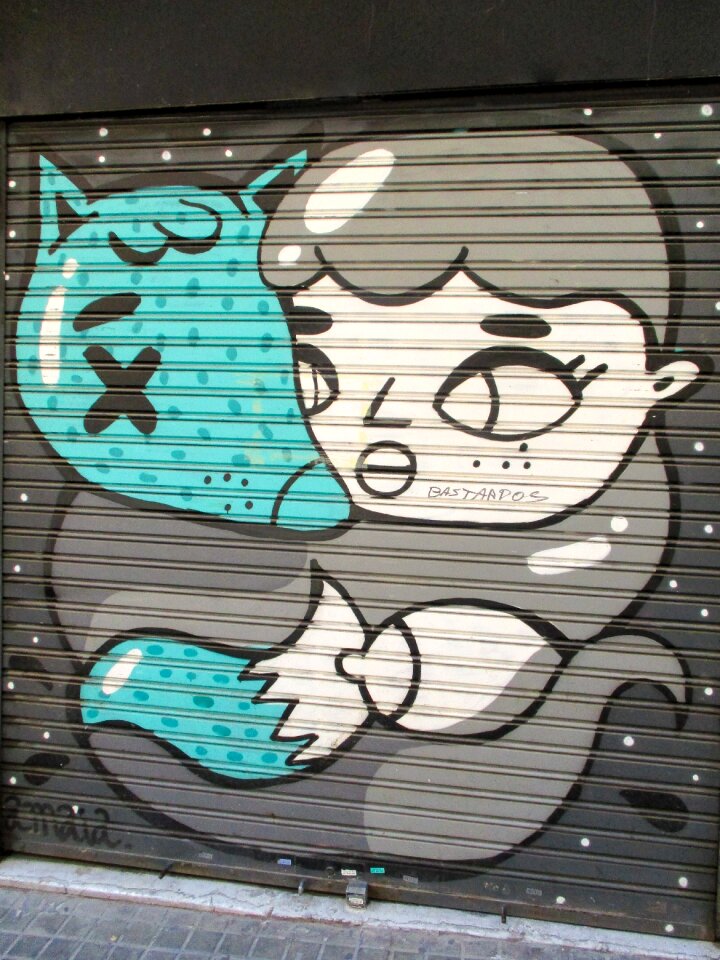 Urban art sprayer mural
