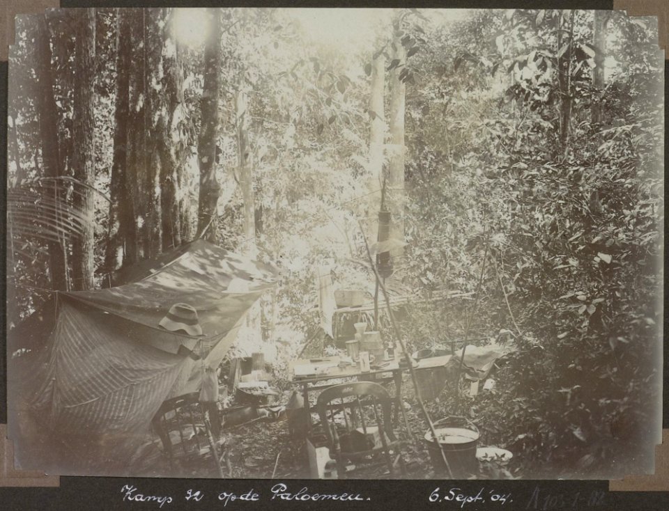 Collectie NMvWereldculturen, RV-A103-1-82, 'Kamp 32 op de Paloemeu'. Foto- G.M. Versteeg, 6 september 1904