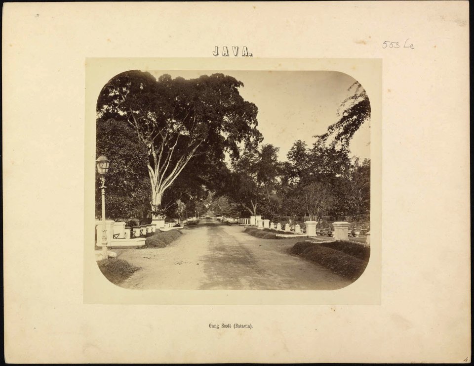 Collectie NMvWereldculturen, RV-A38-2, Foto, 'Gang Scott in Batavia', fotograaf Woodbury & Page, 1860-1878