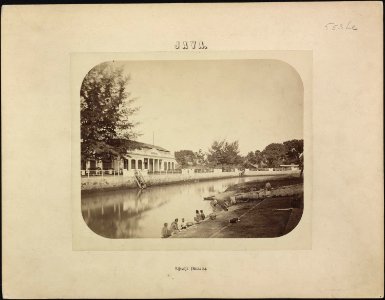 Collectie NMvWereldculturen, RV-A38-1, Foto, 'De Harmonie in Rijswijk, Batavia', fotograaf Woodbury & Page, 1860-1878