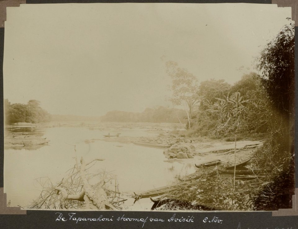Collectie NMvWereldculturen, RV-A103-1-204, 'De Tapanahoni stroomaf van Avisiti'. Foto- G.M. Versteeg, 8 november 1904