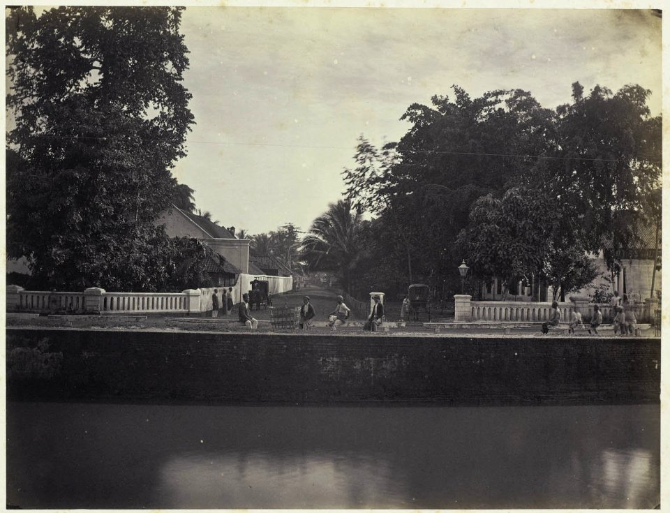 Collectie NMvWereldculturen, RV-A42-1-41, Foto, 'Gang Thiebault in Noordwijk, Batavia', fotograaf Woodbury & Page, ca. 1875