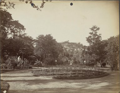 Collectie NMvWereldculturen, RV-A440-ee-35L, Foto, 'Park te Batavia', fotograaf Woodbury & Page, 1924-1932